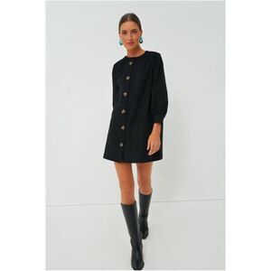 Tuckernuck Blake Dress in Black, Size Med, A-Line Shift Long Sleeve Mini Retro